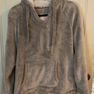 Cozy fuzzy pullover.